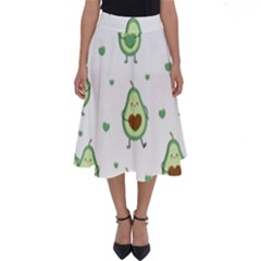 Cute Seamless Pattern With Avocado Lovers Perfect Length Midi Skirt by Ket1n9