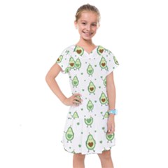 Cute Seamless Pattern With Avocado Lovers Kids  Drop Waist Dress by Ket1n9