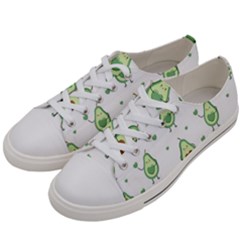 Cute Seamless Pattern With Avocado Lovers Women s Low Top Canvas Sneakers by Ket1n9