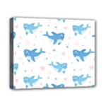 Seamless Pattern With Cute Sharks Hearts Canvas 10  x 8  (Stretched)