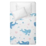 Seamless Pattern With Cute Sharks Hearts Duvet Cover Double Side (Single Size)