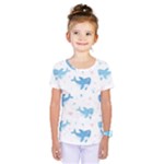 Seamless Pattern With Cute Sharks Hearts Kids  One Piece T-Shirt