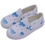 Seamless Pattern With Cute Sharks Hearts Kids  Canvas Slip Ons