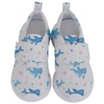 Seamless Pattern With Cute Sharks Hearts Kids  Velcro No Lace Shoes