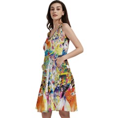 Multicolor Anime Colors Colorful Sleeveless V-neck Skater Dress With Pockets by Ket1n9