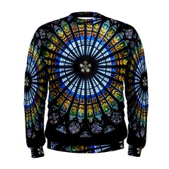 Stained Glass Rose Window In France s Strasbourg Cathedral Men s Sweatshirt by Ket1n9