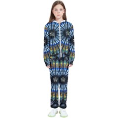 Stained Glass Rose Window In France s Strasbourg Cathedral Kids  Tracksuit by Ket1n9