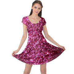 Pink Glitter Cap Sleeve Dress by Hannah976