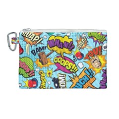 Comic Elements Colorful Seamless Pattern Canvas Cosmetic Bag (large) by Hannah976