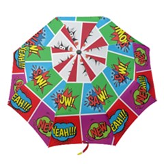 Pop Art Comic Vector Speech Cartoon Bubbles Popart Style With Humor Text Boom Bang Bubbling Expressi Folding Umbrellas by Hannah976
