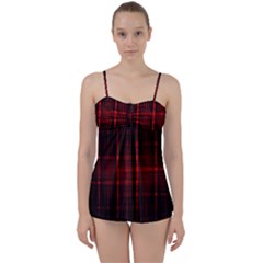 Black And Red Backgrounds Babydoll Tankini Set by Hannah976