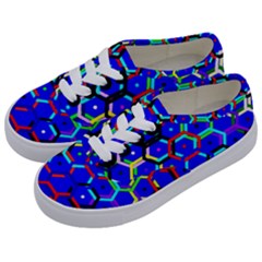 Blue Bee Hive Pattern Kids  Classic Low Top Sneakers by Hannah976