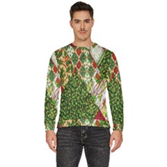 Christmas Quilt Background Men s Fleece Sweatshirt