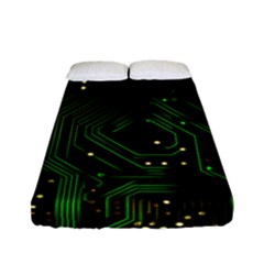 Circuits Circuit Board Green Technology Fitted Sheet (full/ Double Size) by Ndabl3x
