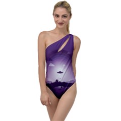 Ufo Illustration Style Minimalism Silhouette To One Side Swimsuit