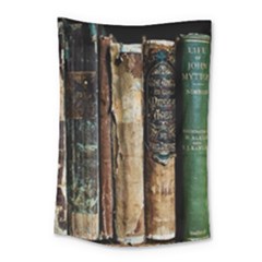 Assorted Color Books Old Macro Small Tapestry by Cendanart