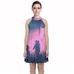 Beeple Astronaut Spacesuit 3d Digital Art Artwork Jungle Velvet Halter Neckline Dress 