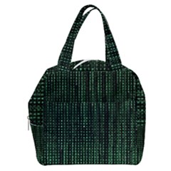 Green Matrix Code Illustration Digital Art Portrait Display Boxy Hand Bag by Cendanart