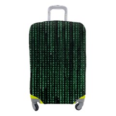 Green Matrix Code Illustration Digital Art Portrait Display Luggage Cover (small)