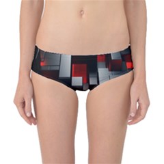 3d Back Red Abstract Pattern Classic Bikini Bottoms by Grandong