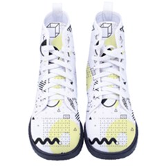 Graphic Design Geometric Background Kid s High-top Canvas Sneakers by Bedest