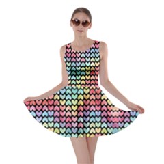Rainbow Hearts Pink Cute Pink Valentine Day Pattern Cute Hearts Skater Dress