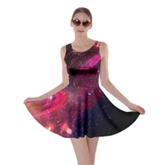 Pink Star River Royal Blue Fun Night Sky The Moon And Stars Skater Dress by CoolDesigns