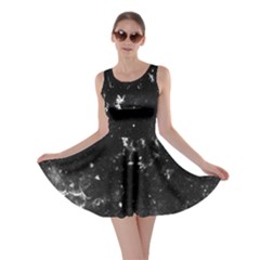 Very Dark Space Royal Blue Fun Night Sky The Moon And Stars Skater Dress by CoolDesigns