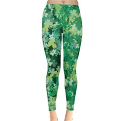 Clover Puzzles Shamrock Handraw Leggings  by CoolDesigns