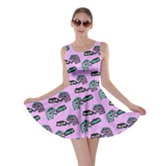 Violet Hello Dinosaur Skater Dress by CoolDesigns