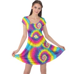 Happy Swirls Gay Rainbow Cap Sleeve Dress by CoolDesigns