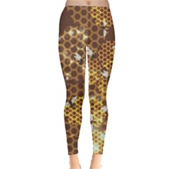 Bee Honeycombs Brown Honey Insect Leggings  by CoolDesigns