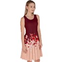 Fall Heart Shapes Red & Pink Knee Length Skater Dress With Pockets View3
