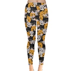 Full Of Cats Colorful Pattern For Dog Lovers With Dogs And Hearts Women s Leggings by CoolDesigns