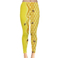 Bee Honeycombs Yellow Honey Insect Leggings  by CoolDesigns