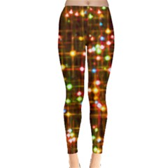 Brown Lights Colorful With Christmas Elements In A Flat Style Leggings