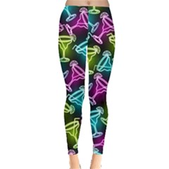 Cocktail Alcohol Neon Colorful Leggings by CoolDesigns