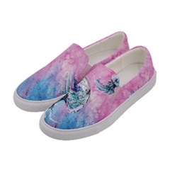 Violet Pastel Octopus Sea Animals Print Womens Canvas Slip Ons by CoolDesigns