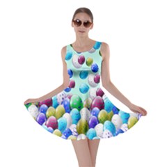 Falling Easter Eggs Light Blue Skater Dress by CoolDesigns