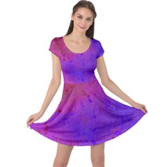 Music Notes Magenta Purple  Musical Double Sided Cap Sleeve Dress by CoolDesigns
