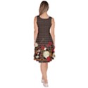 Checkered Black Alice Wonderland Print Knee Length Skater Dress With Pockets View4