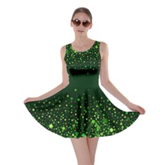 Shamrock Leaves Fall Dark Green Skater Dress by CoolDesigns