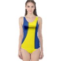 Blue Yellow Curve Cut-Out One Piece Swimsuit View1