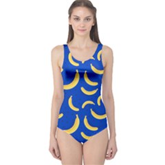 Cyan Banana Pop Art One Piece Swimsuit by CoolDesigns
