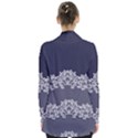 Navy Lace Open Front Pocket Cardigan View2