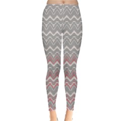 Zigzag Gray Leggings  by CoolDesigns