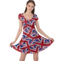 Sparkle Union Flag UK Red & Blue Cap Sleeve Dress View1
