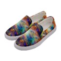Orange and Cyan Space Galaxy Printed Womens Canvas Slip Ons View2