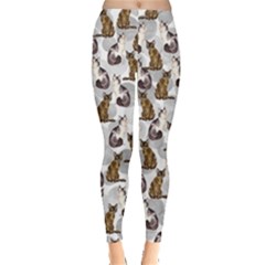 Meow Light Colorful Pattern For Dog Lovers With Dogs And Hearts Women s Leggings