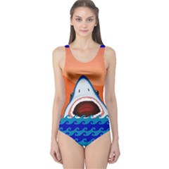 Big Head Shark 2 One Piece Swimsuit by CoolDesigns